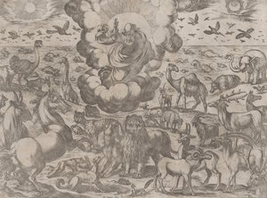 Gott erschafft die Tiere von Antonio Tempesta