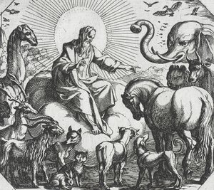 Gott erschafft die Landtiere von Antonio Tempesta