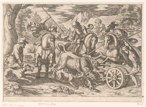 Jagd auf wilde Stiere von Antonio Tempesta