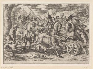 Jagd auf wilde Stiere von Antonio Tempesta