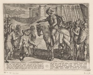 Männer aus dem Fort ergeben sich Julius Civilis (Die Batavischen Kriege gegen die Römer, Batavorum cum Romanis Bellum) von Antonio Tempesta