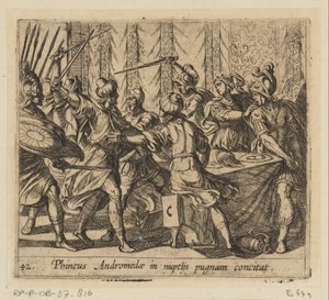 Phineus stört die Hochzeit von Perseus und Andromeda von Antonio Tempesta