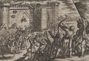 Tafel 14: Neuer Angriff auf die alte Festung, aus Der Krieg der Römer gegen die Bataver, 1611 von Antonio Tempesta