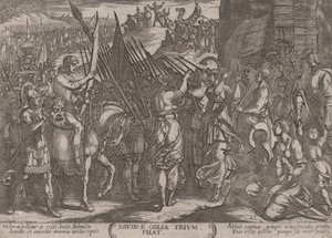 Tafel 17: David kehrt triumphierend mit dem Kopf von Goliath zurück, aus 