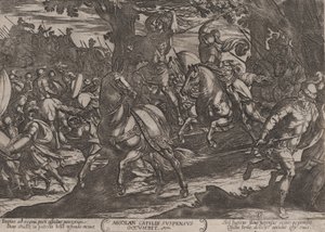 Jakob tötet Absalom, aus Die Schlachten des Alten Testaments von Antonio Tempesta