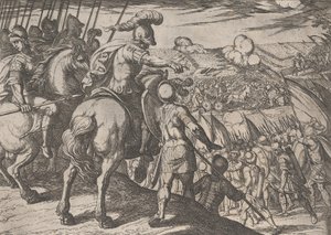 Tafel 5: Alexander leitet eine Schlacht, aus Die Taten Alexanders des Großen, 1608 von Antonio Tempesta