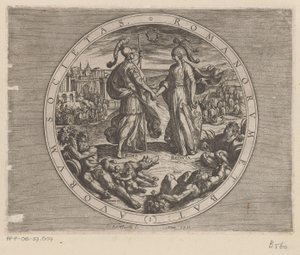 Rom und Batavia schütteln sich die Hand von Antonio Tempesta
