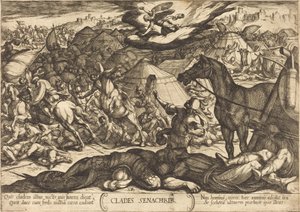 Der vernichtende Engel besiegt die Armee von Sanherib von Antonio Tempesta