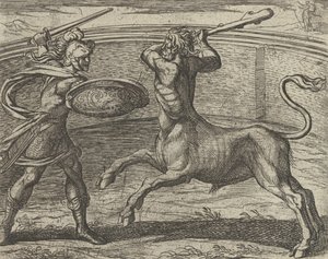 Theseus und der Minotaurus Minotaurum Theseus vincit, aus Die Metamorphosen, veröffentlicht nach 1606