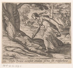 Selbstmord von Thisbe von Antonio Tempesta
