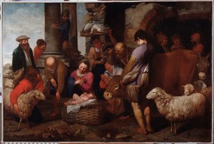 Die Anbetung der Könige. Gemälde von Antonio Travi (1608-1665) 17. Jahrhundert Genua Musei di Strada Nuova (ehemals Palazzo Bianco)
