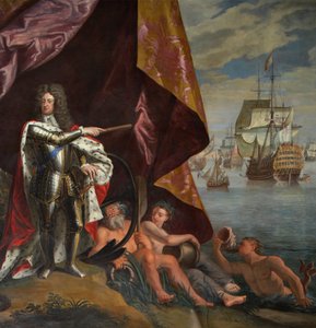George, Prinz von Dänemark, als Lord High Admiral von England (Detail) von Antonio Verrio