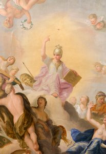 Minerva umgeben von den Künsten und Wissenschaften, Detail aus dem Bankettsaal