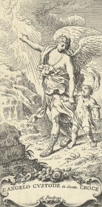 Ein Engel führt einen Jungen und zeigt auf die Wolken, ca. 1708-82 von Antonio Visentini