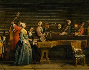 Konzert in der Villa, von Antonio Visentini, Klavier und Violine, Italien von Antonio Visentini