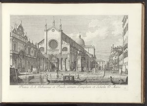 Ansicht der Kirche Santi Giovanni e Paolo in Venedig (Serie: Ansichten von Gebäuden und Plätzen in Venedig) von Antonio Visentini