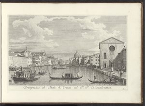 Ansicht des Canal Grande, der Santa Maria di Nazareth und der San Simeone Piccolo in Venedig von Antonio Visentini