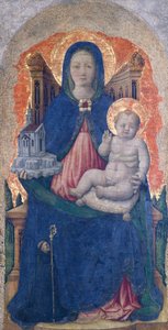 Madonna mit Kind, Detail des Praglia-Altarbildes, von Antonio Vivarini