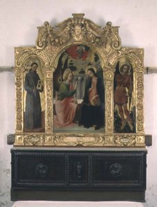 Die Verkündigung mit den Heiligen Franziskus und Michael