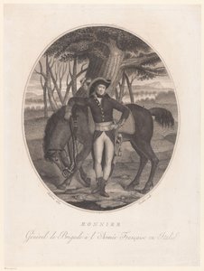 Porträt eines unbekannten Mannes bei einem Pferd von Antonio Zecchin