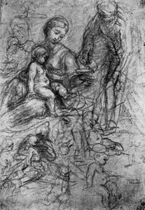 Skizzen für eine Heilige Familie, von Allegri Da Correggio, 1913