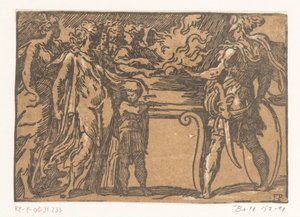 Mucius Scaevola steckt seine Hand ins Feuer von Antonio da Trento
