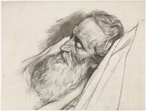 Kopf eines alten Mannes auf seinem Totenbett von Antoon Derkinderen