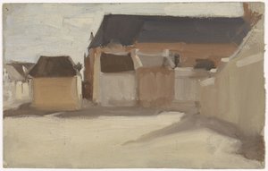 Studie eines Dorfplatzes mit Gebäuden von Antoon Derkinderen