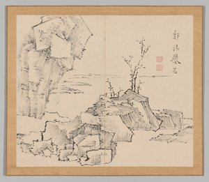 Doppelalbum mit Landschaftsstudien nach Ikeno Taiga, Band 1 Blatt 23, 18. Jahrhundert