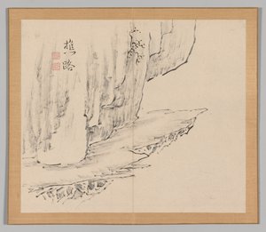 Doppelalbum mit Landschaftsstudien nach Ikeno Taiga, Band 1 Blatt 31, 18. Jahrhundert von Aoki Shukuya