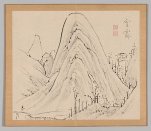 Doppelalbum mit Landschaftsstudien nach Ikeno Taiga, Band 1 Blatt 33, 18. Jahrhundert