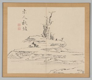 Doppelalbum mit Landschaftsstudien nach Ikeno Taiga, Band 2 Blatt 12, 18. Jahrhundert