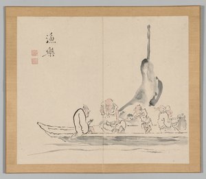 Doppelalbum mit Landschaftsstudien nach Ikeno Taiga, Band 2 Blatt 28, 18. Jahrhundert