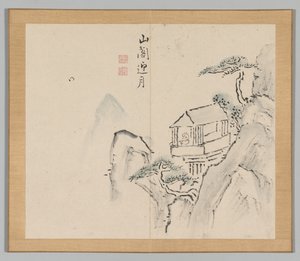 Doppelalbum mit Landschaftsstudien nach Ikeno Taiga, Band 2 Blatt 31, 18. Jahrhundert von Aoki Shukuya
