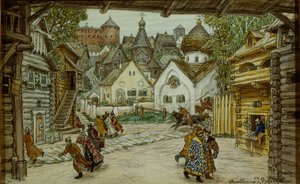 Bühnenbild für die Oper Der Opritschnik Der Leibwächter von Pjotr Tschaikowski, 1911