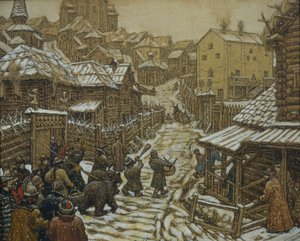 Die Bärenführer. Altes Moskau, 1911 von Apollinari Mikhailovich Vasnetsov