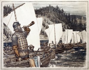 Jermak Timofejewitsch am Fluss Irtysch von Apollinari Mikhailovich Vasnetsov