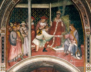 Geschichte von Papst Alexander III., Fresko von Spinello Aretino von Aretino Luca Spinello or Spinelli