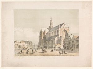 Ansicht der Sint-Bavo-Kirche und des Grote Markts in Haarlem von Arie Ketting de Koningh
