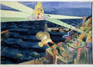 Eine Seeschlacht von Aristarkh Vasilievic Lentulov