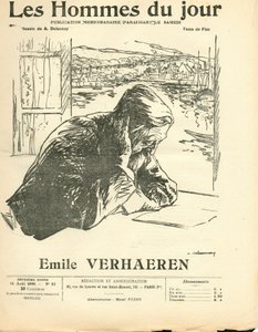 Titelblatt von „Les Hommes du jour“, Satirisch in Schwarz-Weiß von Aristide Delannoy