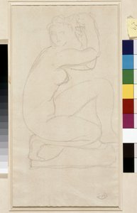 Nacktes Haar. Zeichnung von Aristide Maillol (1861-1944). Bleistift auf Papier. Maße: 34x18,5cm. Musee Cantini, Marseille
