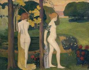 Zwei weibliche Akte in einer Landschaft von Aristide Maillol