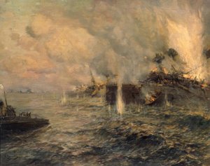 Die Seeschlacht bei Tsushima am 27. Mai 1905 von Arkadi Afanassjewitsch Tschumakow
