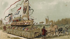 Barke auf dem Brügge-Gent-Kanal, Spanische Niederlande, 16. Jahrhundert