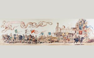 Bild zur Feier von 50 Jahren belgisches Eisenbahnsystem von 1835 bis 1885, 1886