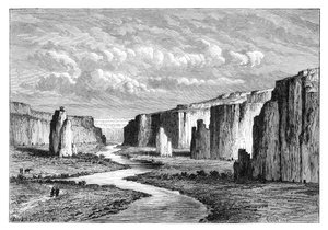 Kliffs in der gelben Erde, nördlich von Tai-Yeun, Shanxi, China, 1895 von Armand Kohl