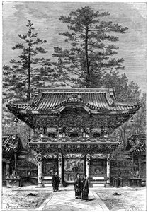 Portikus des Tempels der Vier Drachen Nikko Toshogu, Nikko, Japan, 1895 von Armand Kohl