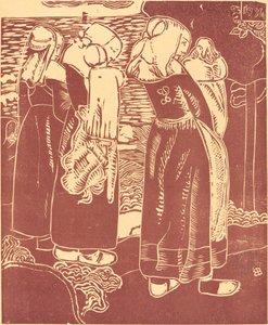 Drei bretonische Frauen mit Säuglingen