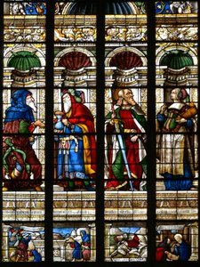 Abraham, Melchisedech, der heilige Paulus und die Sibylle von Samos - Glasmalerei in der Kapelle des heiligen Jakobus, Arnaud de Moles (1470-1520), vollendet 1513 - Kathedrale Sainte Marie d